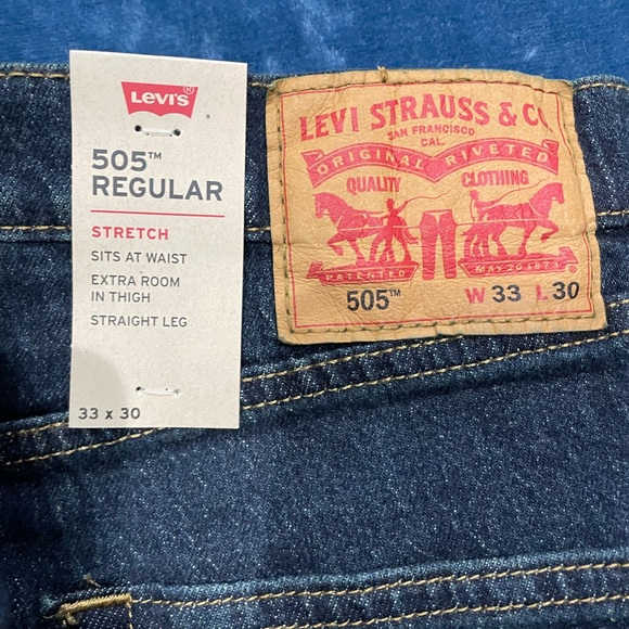 Levi's Men's 505 Regular Fit Jeans - Durian Blue - Picture 7 of 8